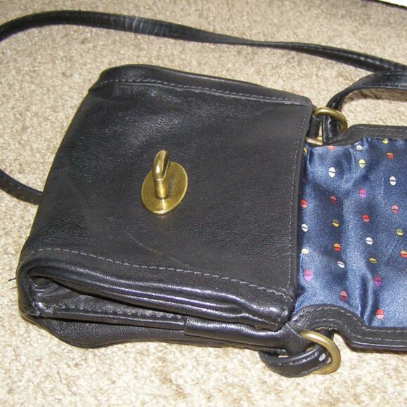 FOSSIL black leather Crossbody bag NO STRAP - Picture 4 of 12